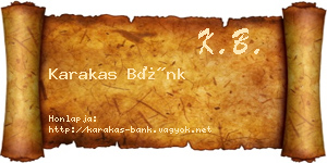 Karakas Bánk névjegykártya